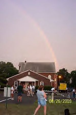 God's rainbow, a sign of blessing on new building project