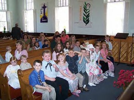 Children at Sunday Worship Service